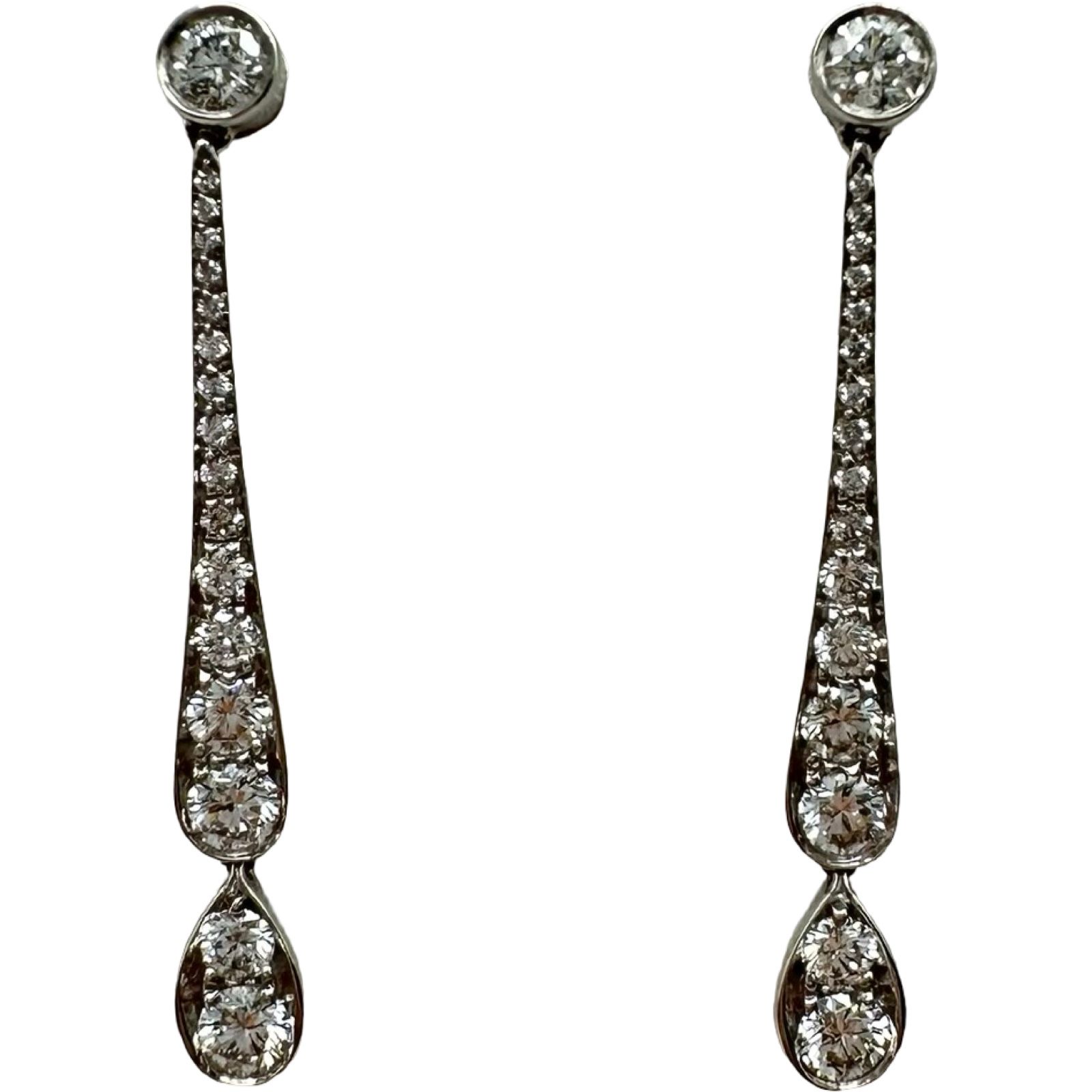 ティファニー TIFFANY＆CO ジャズドロップピアス プラチナ Pt950 ダイヤモンド ジュエリー