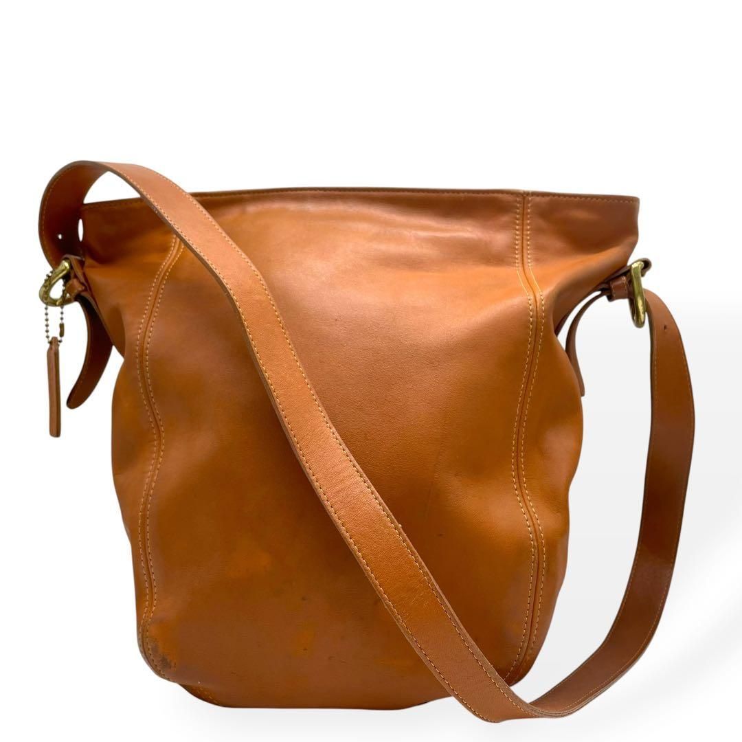 美品　COACH オールドコーチ　ショルダーバッグ　USA製　ブラウン　レザー
