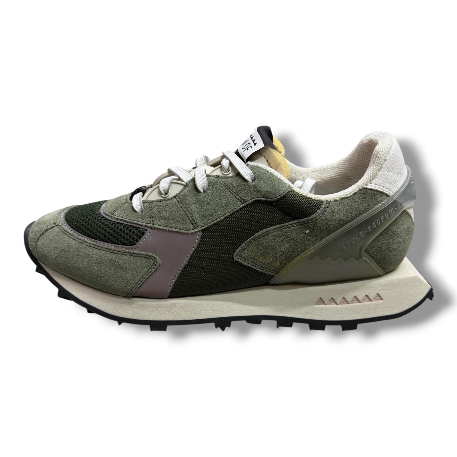 参考上代75900円 未使用 RUN OF TEMPELHOF MILITARY スニーカー ランオブ カーキ 42 27cm （19467M） 参考上代75900円 未使用 RUN OF TEMPELHOF MILITARY スニーカー