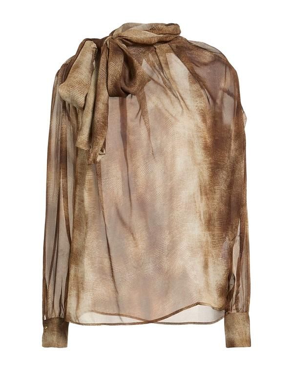 エリザベッタフランキ レディース トップス シャツ ELISABETTA FRANCHI Dark Brown ブラウン