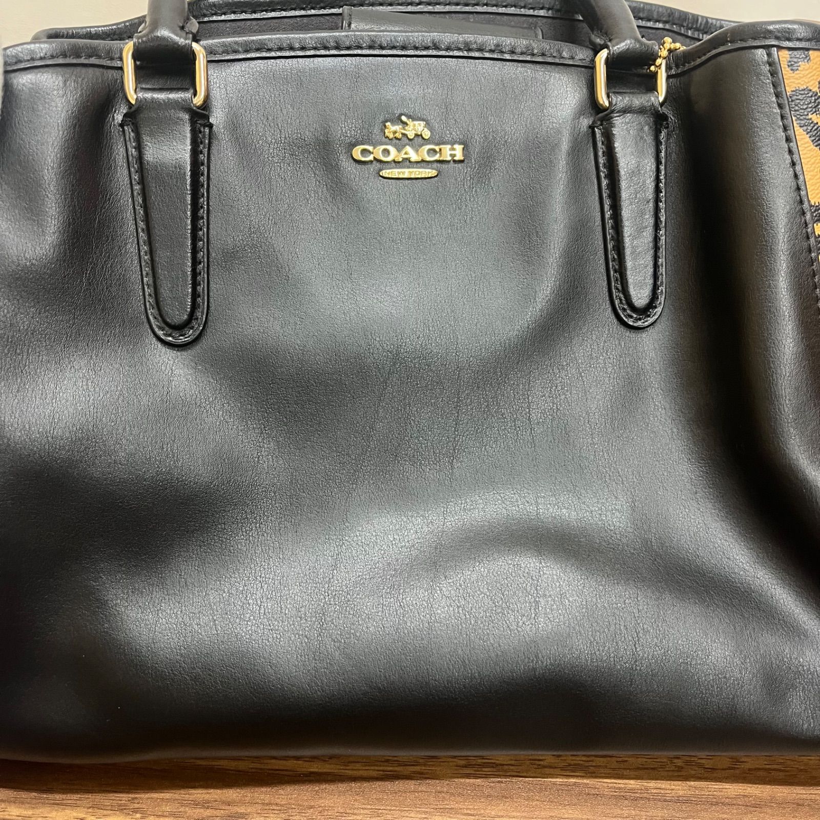 からんば羽ナポレオン ショップ別注シルバーコーチドック b11160）COACH コーチ F24207 2WAY ヒョウ柄 レオパード ハンドバッグ