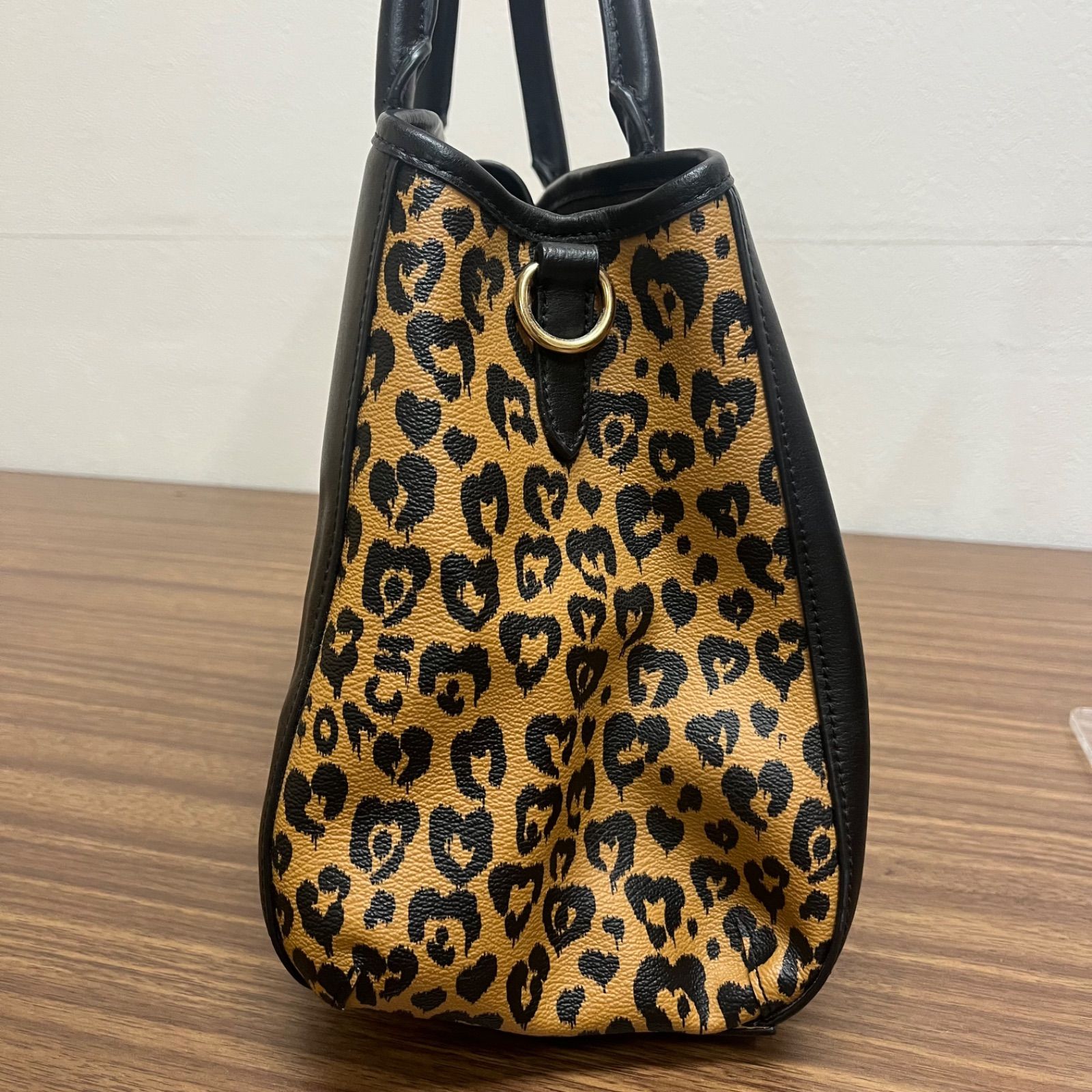 COACHコーチ ハンドバッグ 2way ショルダーバッグ レオパード ひょう柄 