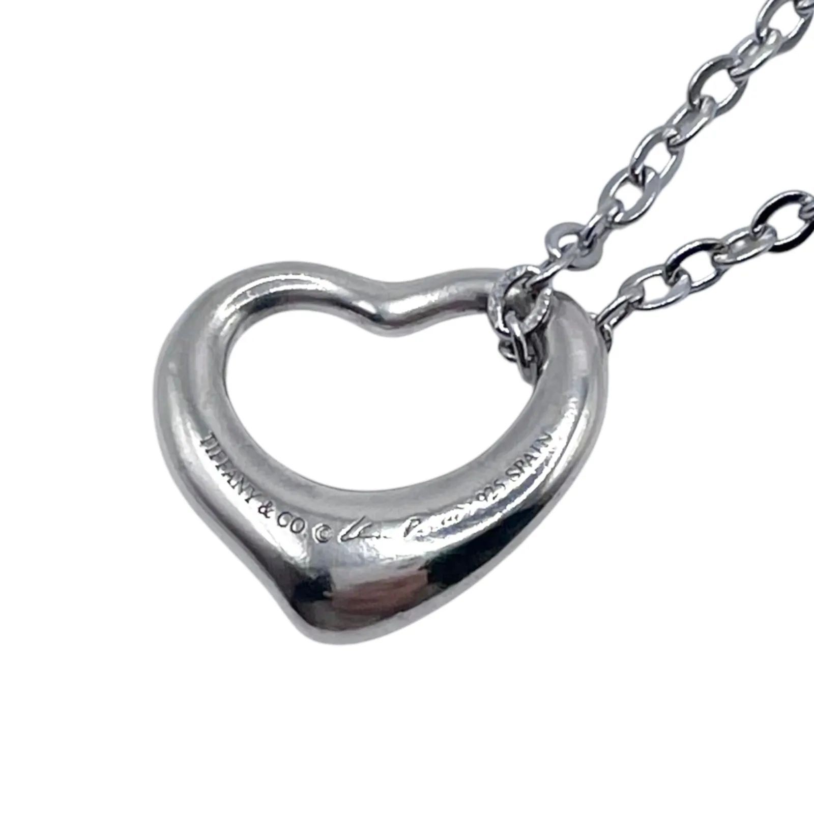 Tiffany & Co. ティファニー オープンハート ネックレス シルバー 925 SV925 社外 チェーン 【u8】