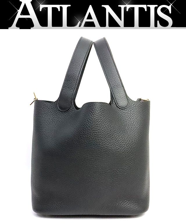 【広尾店】新品 エルメス HERMES ピコタンロックMM　ハンドバッグ トリヨンクレマンス 黒 G金具 G刻印（2026年) 【19566】 広尾店】新品 エルメス HERMES ピコタンロックMM ハンドバッグ