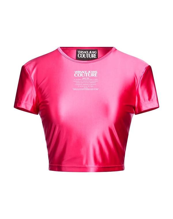 ヴェルサーチ レディース トップス Tシャツ VERSACE JEANS COUTURE Fuchsia フューシャ