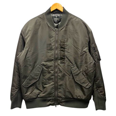 ユニクロ UNIQLO +J ハイブリッドダウンオーバーサイズMA-1ブルゾン ダウンジャケット ナイロン フェザー混 長袖 XL カーキ