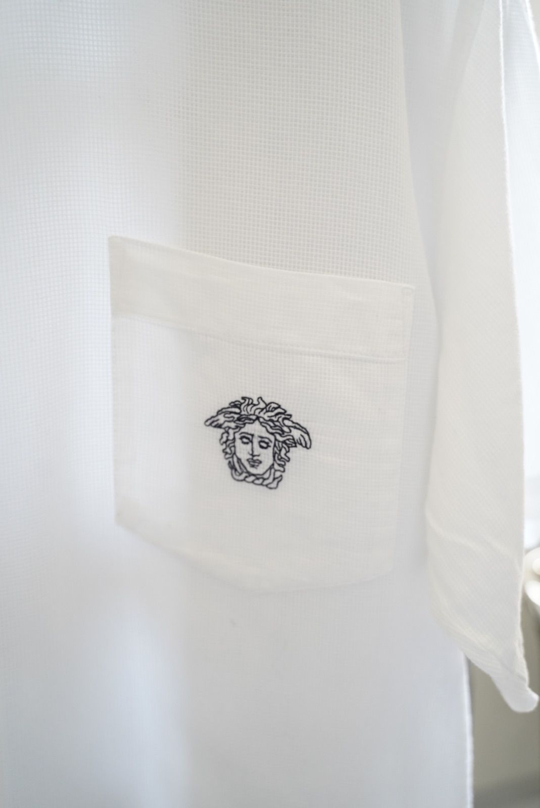 90s VERSACE JEANS COUTURE cotton White shirt ベェルサーチ ハイ