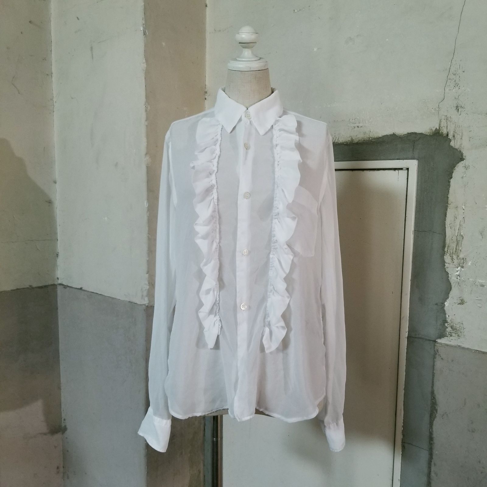 COMME des GARCONS COMME des GARCONS 08ss フリル装飾 シアーシャツ 