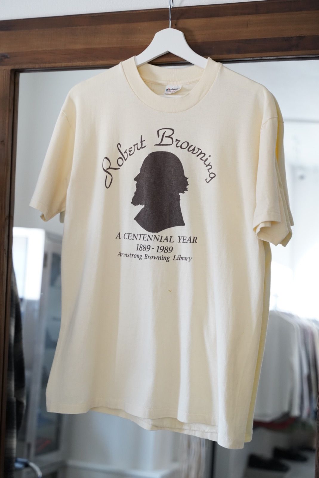 90s Robert Browning art print T-shirt アメリカ製　USA製　シングルステッチ　アートT