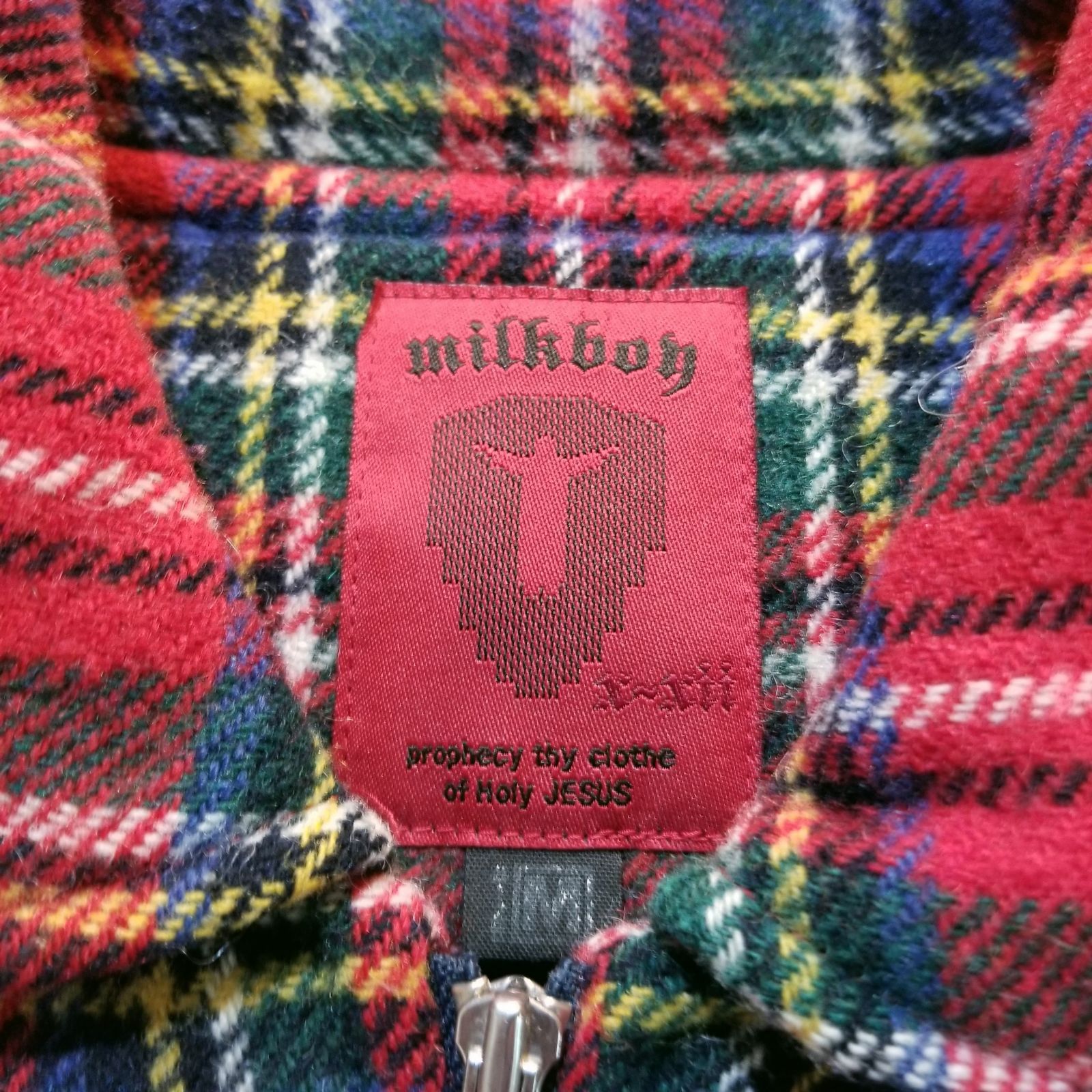 MILKBOY 90s タータンチェック ジップアップコート M ミルクボーイ