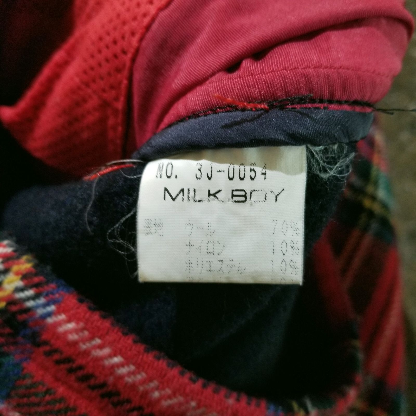 MILKBOY 90s タータンチェック ジップアップコート M ミルクボーイ