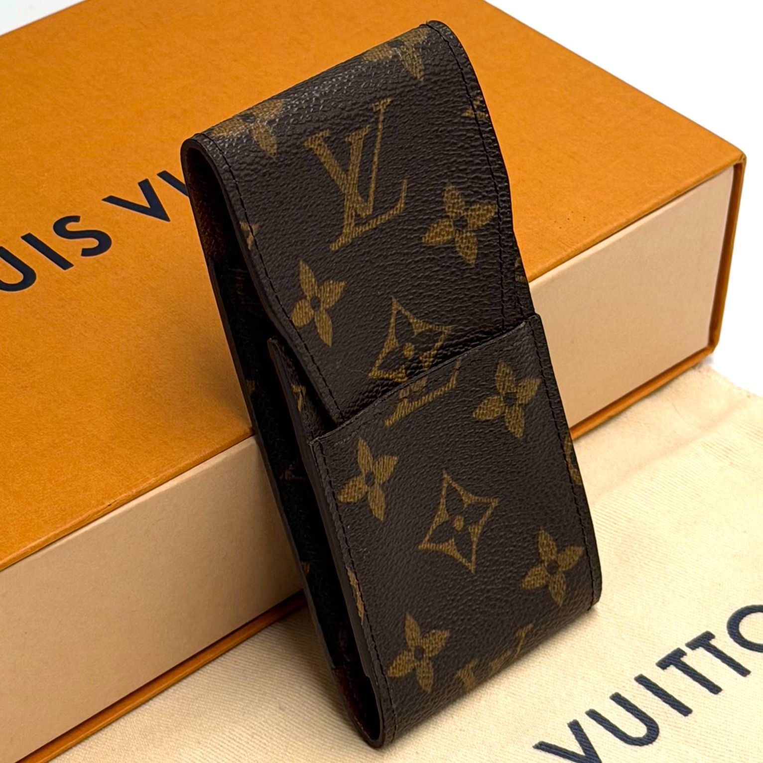 ルイヴィトン LOUIS VUITTON モノグラム エテュイ シガレット タバコケース シガレットケース 小物 男女兼用 ブラウン レザー M63024