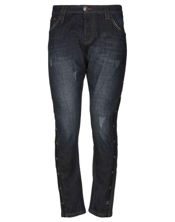 フィリッププレイン メンズ ボトムス デニムパンツ ストレートレッグ PHILIPPLEIN Blue ブルー