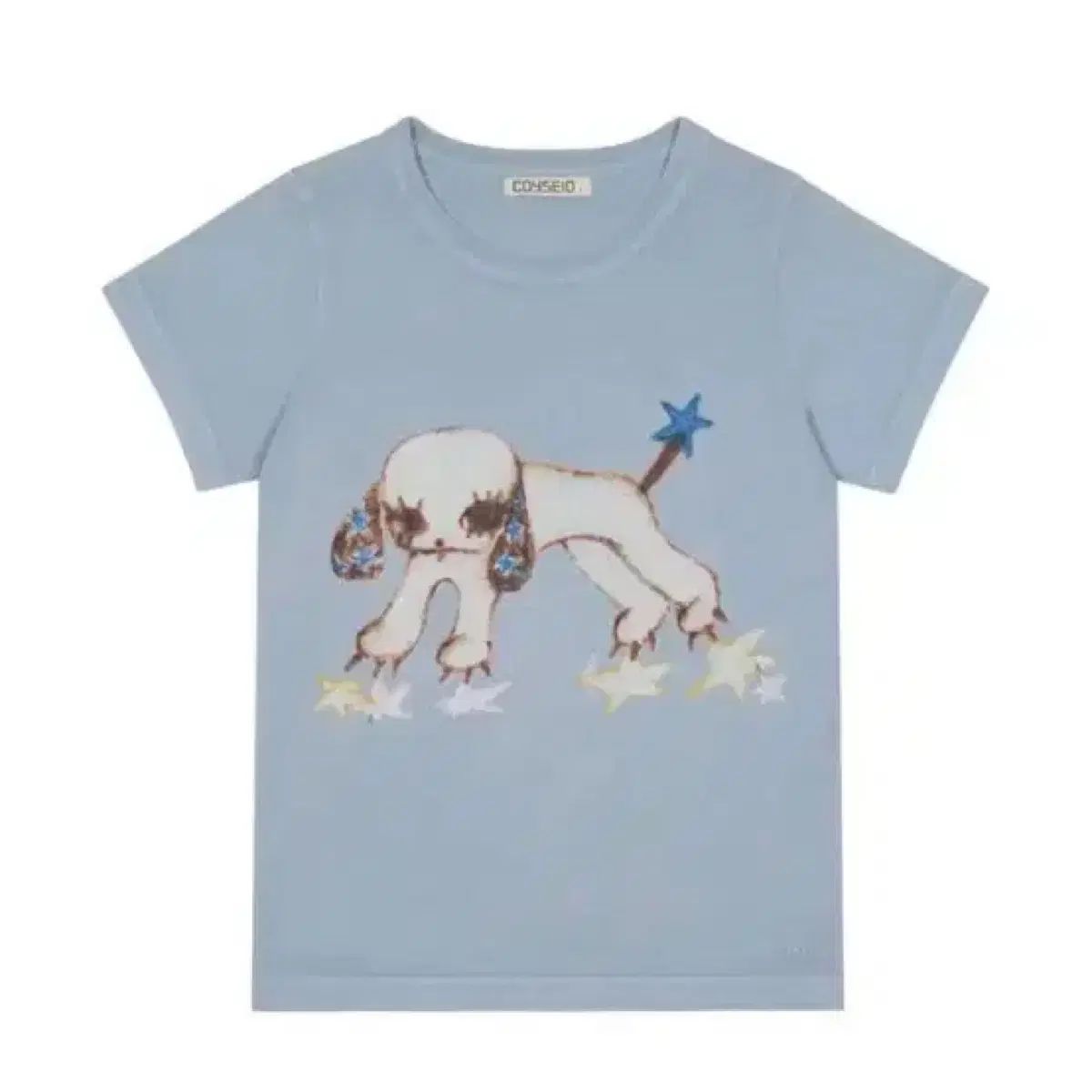 COYSEIO コイセイオ ヴィンテージ ファー Tシャツ クラウド ブルー