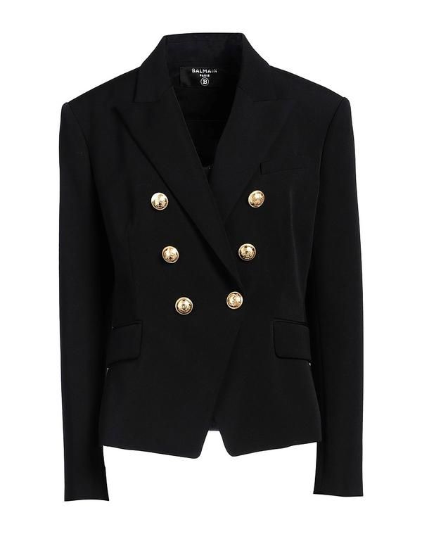 バルマン レディース アウター ジャケット・ブルゾン テーラードジャケット BALMAIN Black ブラック