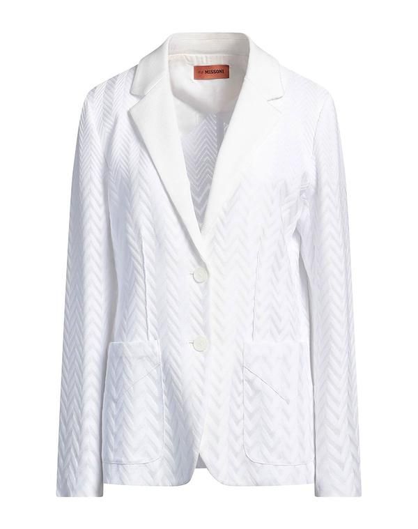 ミッソーニ レディース アウター ジャケット・ブルゾン テーラードジャケット MISSONI White ホワイト
