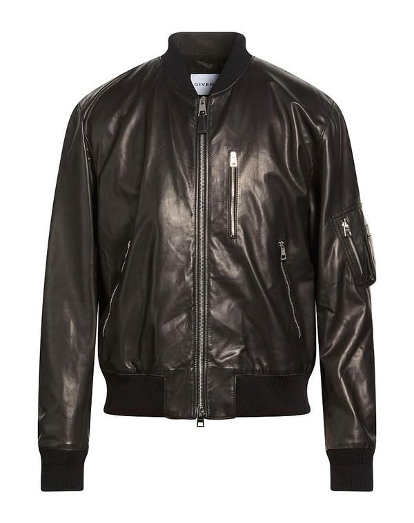 ジバンシー メンズ アウター ジャケット・ブルゾン レザーブルゾン GIVENCHY Black ブラック
