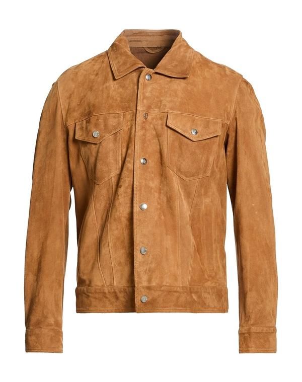 イレブンティ メンズ アウター ジャケット・ブルゾン レザーブルゾン ELEVENTY Camel キャメル