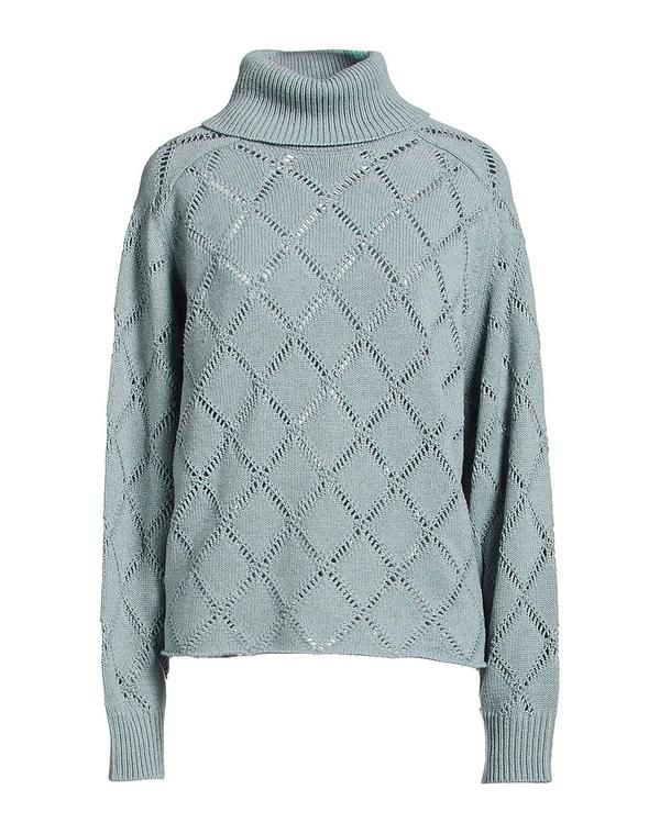 セミクチュール レディース アウター ニット・セータートルネック SEMICOUTURE Sky Blue ブルー