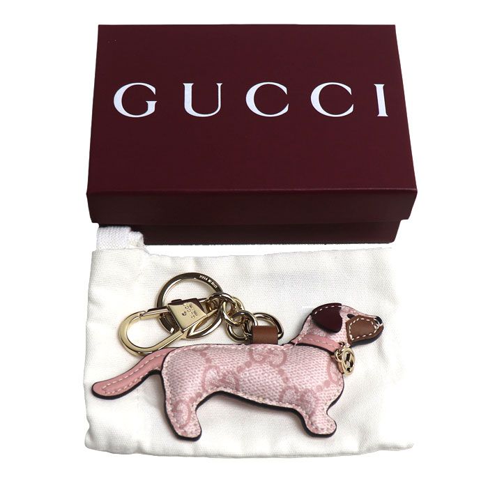 GUCCI グッチ GGスプリームキャンバス ドッグ シェイプ チャーム