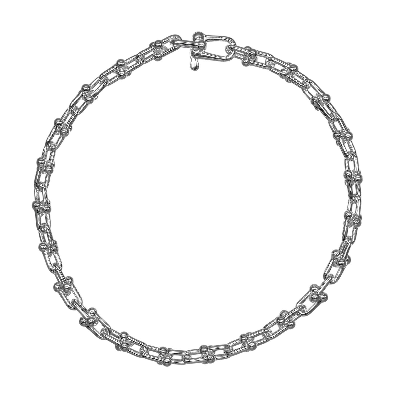 【TIFFANY&Co.】ティファニー ハードウェア マイクロリンク 腕周り約17cm シルバー925 レディース 7.21g ブレスレット