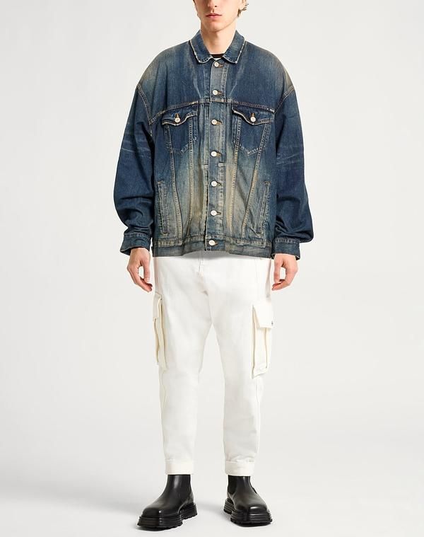 バレンシアガ メンズ アウター ジャケット・ブルゾン デニムブルゾン BALENCIAGA Blue ブルー