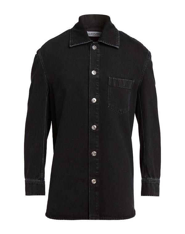 ランバン メンズ アウター ジャケット・ブルゾン デニムブルゾン LANVIN Black ブラック