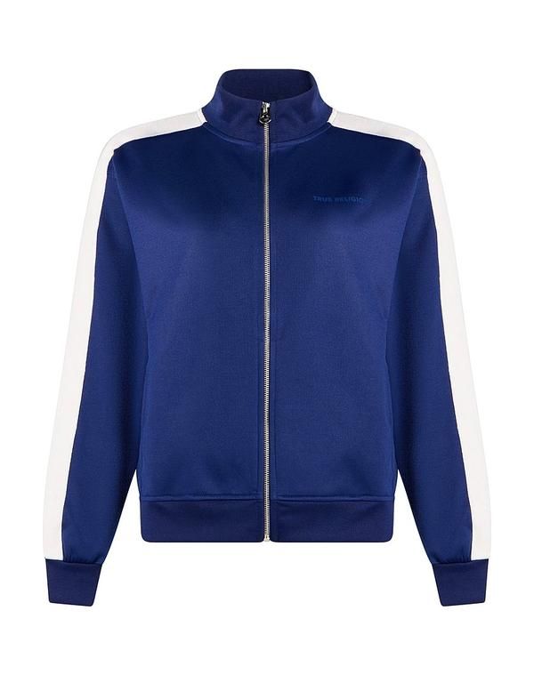 トゥルーレリジョン レディース アウター パーカー・スウェット TRUE RELIGION Blue ブルー