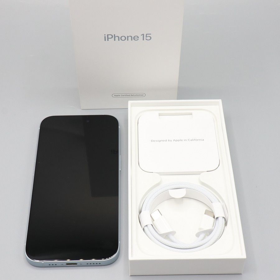 【美品】iPhone 15 128GB｜付属品多数｜即発送 美品 iPhone 15 128GB ブルー SIMフリー 認定整備済 - メルカリ