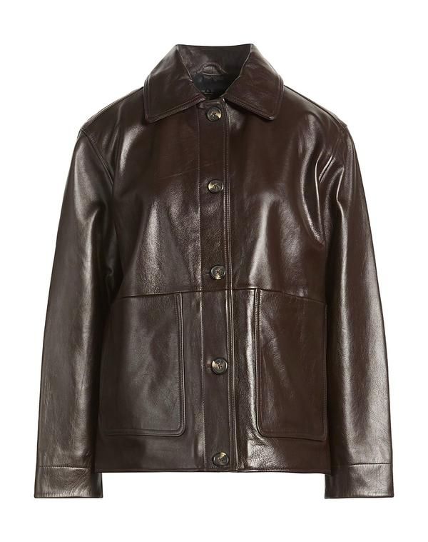 ラグアンドボーン レディース アウター ジャケット・ブルゾン レザーブルゾン RAG BONE Dark Brown ブラウン