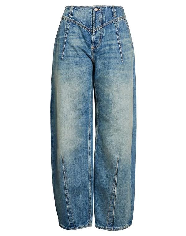マックイーン レディース ボトムス デニムパンツ フレアワイドレッグ MCQUEEN Blue ブルー