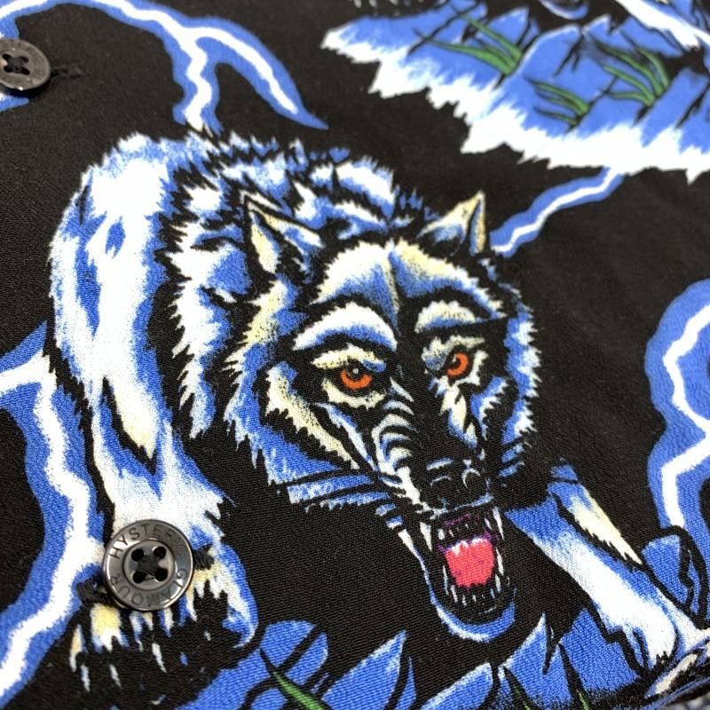 中古】HYSTERIC GLAMOUR WOLF AND LIGHTNING柄 アロハシャツ サイズM