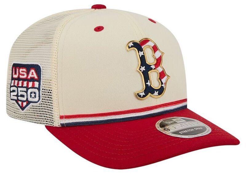 ニューエラ レディース アクセサリー 帽子 New Eradult Boston Red Sox Cream 4th of July 9Seventy Adjustable Trucker Hat N