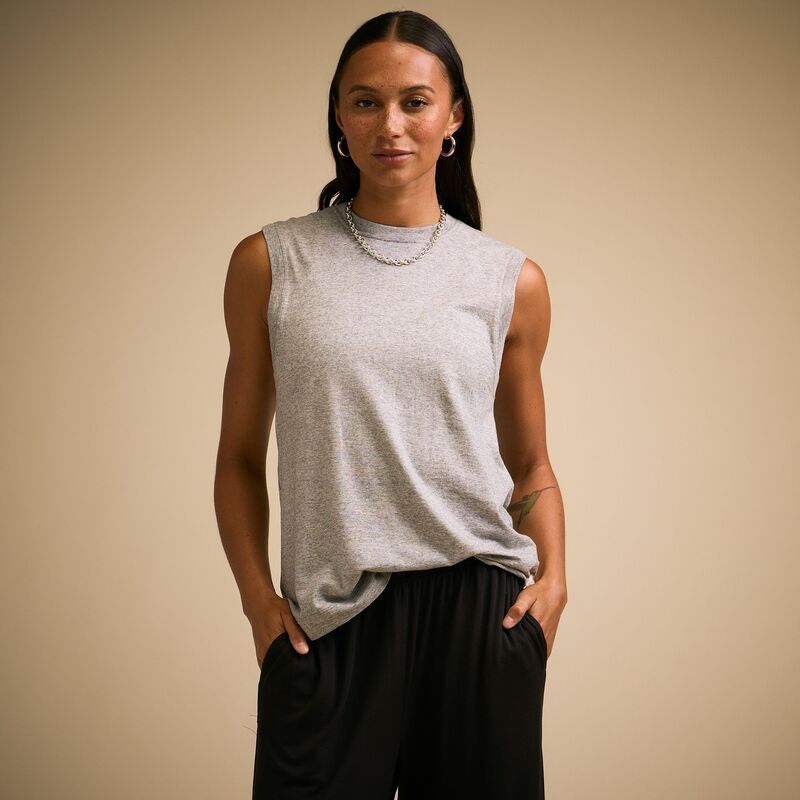 キャリー レディース トップス シャツ CALIA Womens Everyday Slub Muscle Tee Light Heather Grey グレー