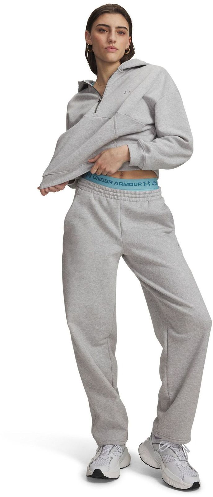 アンダーアーマー レディース ボトムス カジュアルパンツ フリース Under Armour Womens Icon Fleece Relaxed Pants Mod Gray Full Heathe