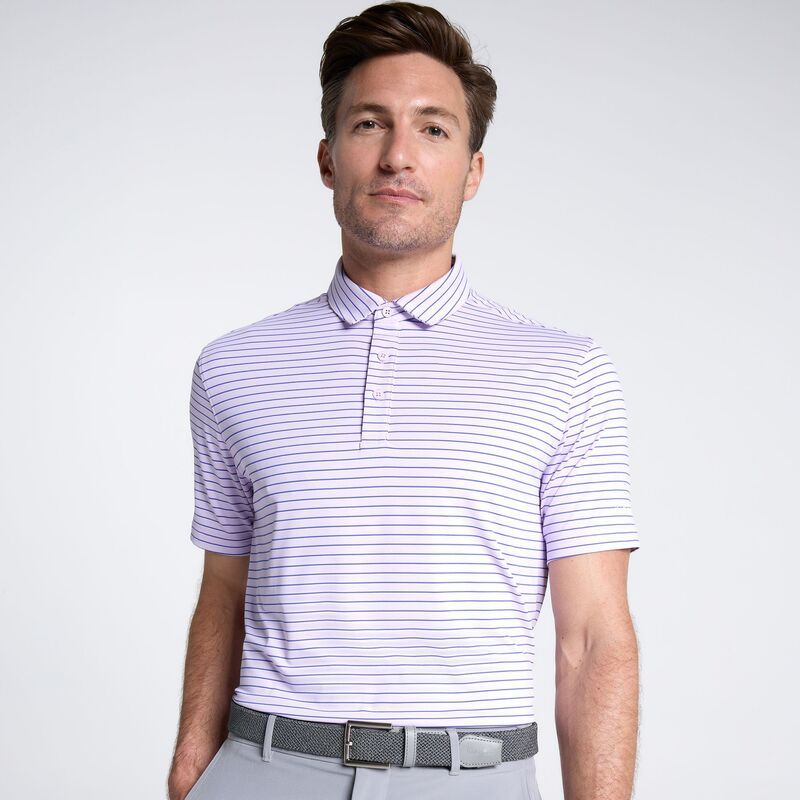 ウォルターヘーゲン メンズ トップス ポロシャツ Walter Hagen Mens Performance 11 Classic TriStripe Golf Polo LilacCobaltWhi