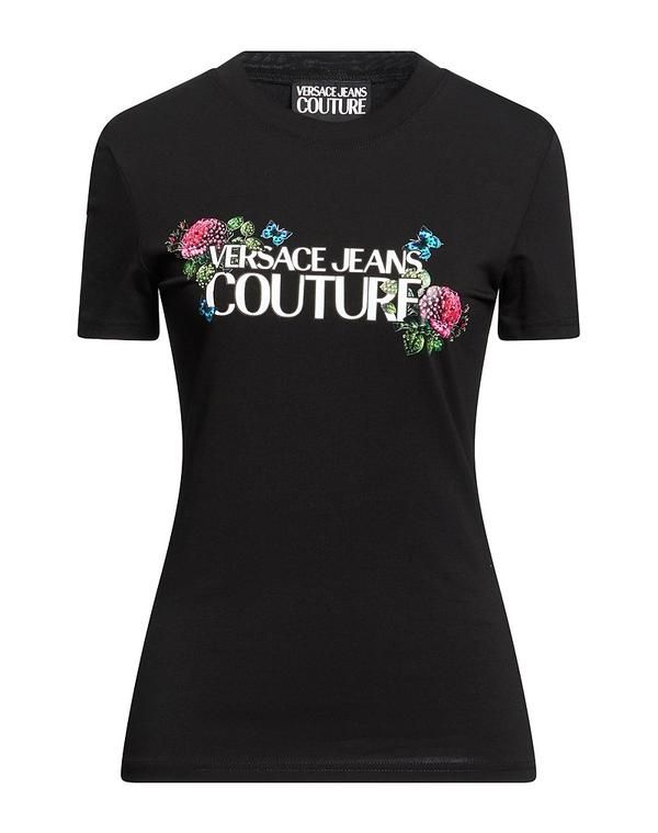 ヴェルサーチ レディース トップス Tシャツ VERSACE JEANS COUTURE Black ブラック