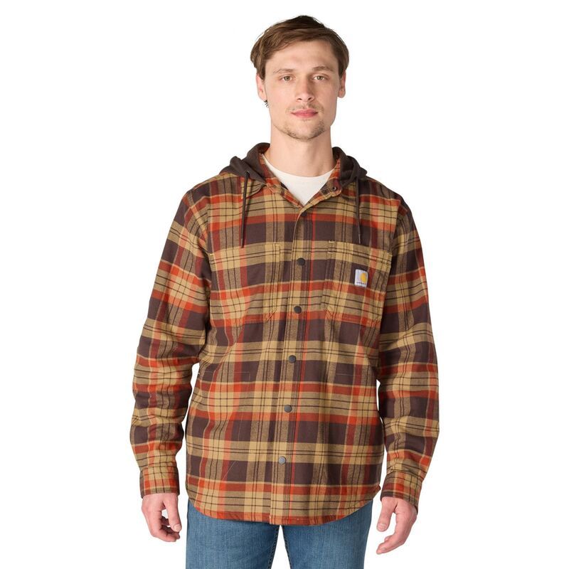 カーハート メンズ アウター ジャケット・ブルゾン シャツ Carhartt Mens Hooded Flannel Shirt Jacket Homestead Red レッド