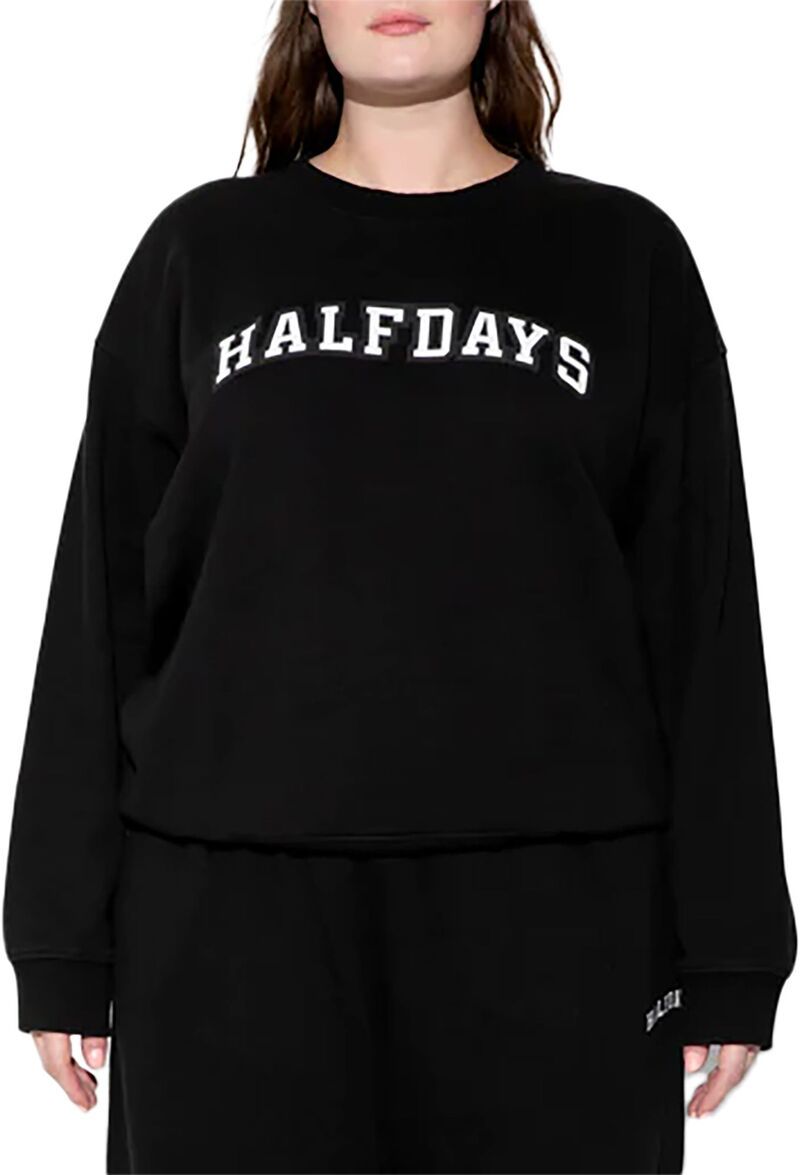ハーフデイズ レディース トップス シャツ クルーネック Halfdays Womenski Club Crewneck Black ブラック