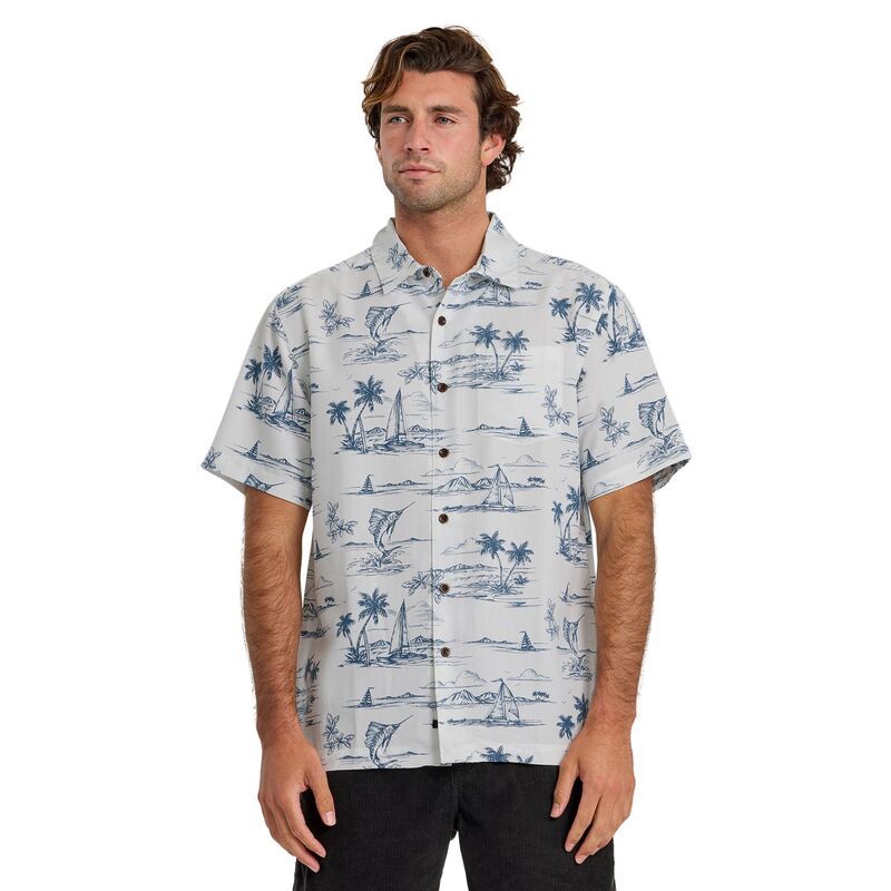 クイックシルバー メンズ ボトムス ハーフパンツ・ショーツ シャツ Quik silver Mens Waterman Sail Away Woven Short Sleeve Shirt Dark
