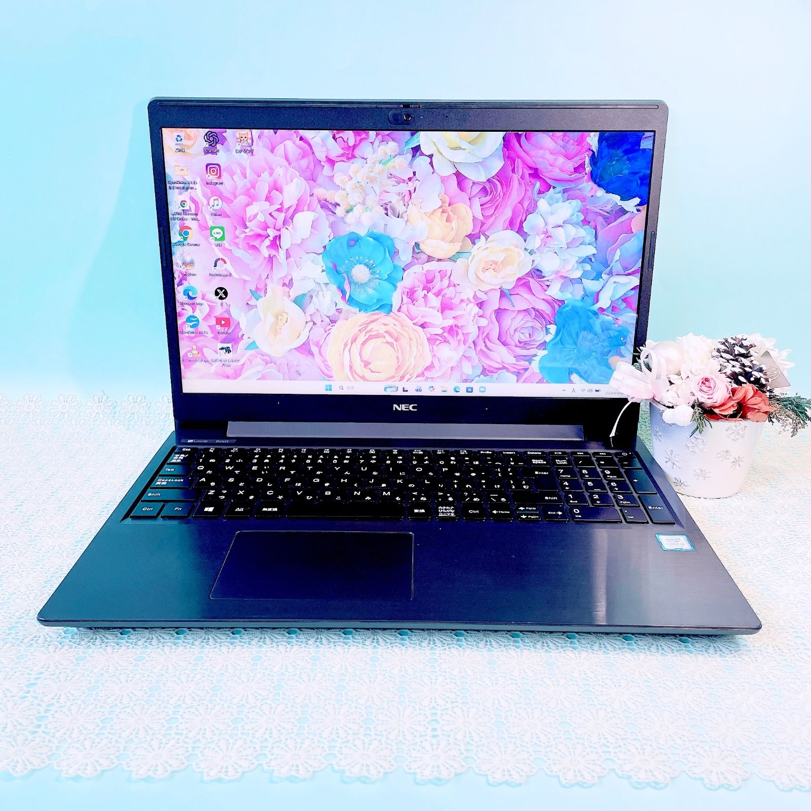 希少エアリーブルー✨Core i5 SSD256 メモリ8 NECノートパソコン NEC 第8世代i5 薄型ノートPC SSD256GB Win11 初期設定済 - メルカリ