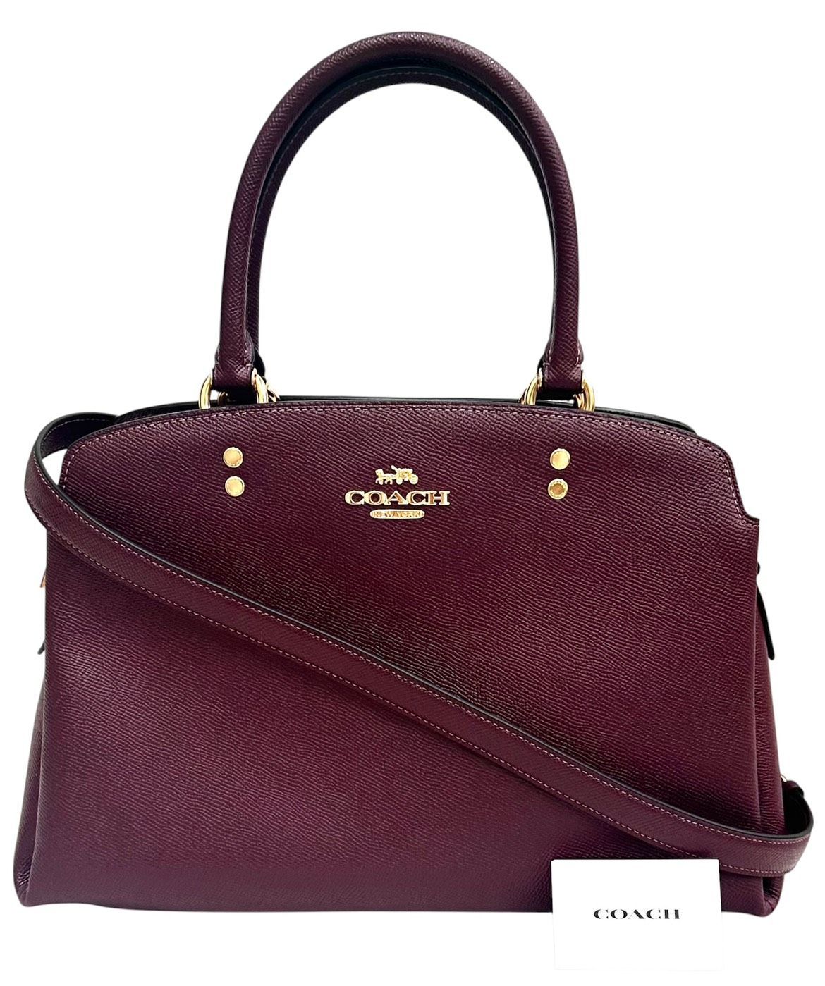 【亘】美品! COACH コーチ リリーキャリーオール 2wayショルダーバッグ 91493 ボルドー バーガンディ系 【9183AM】G15