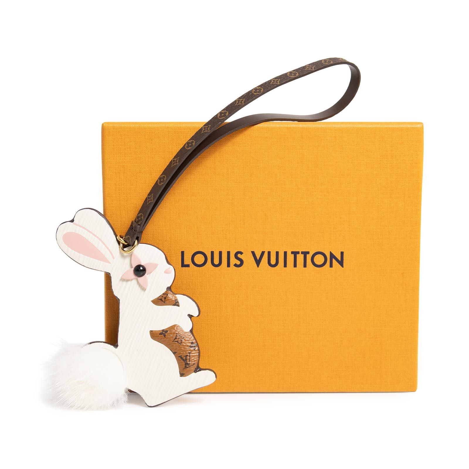 ルイ ヴィトン M03217 バッグチャーム ラビット LV ファーリーフレンド モノグラム レザー ミンクファー ホワイト ゴールド金具 LOUIS VUITTON（新品・未使用品） ルイ ヴィトン M03217 バッグチャーム ラビット LV ファーリーフレンド