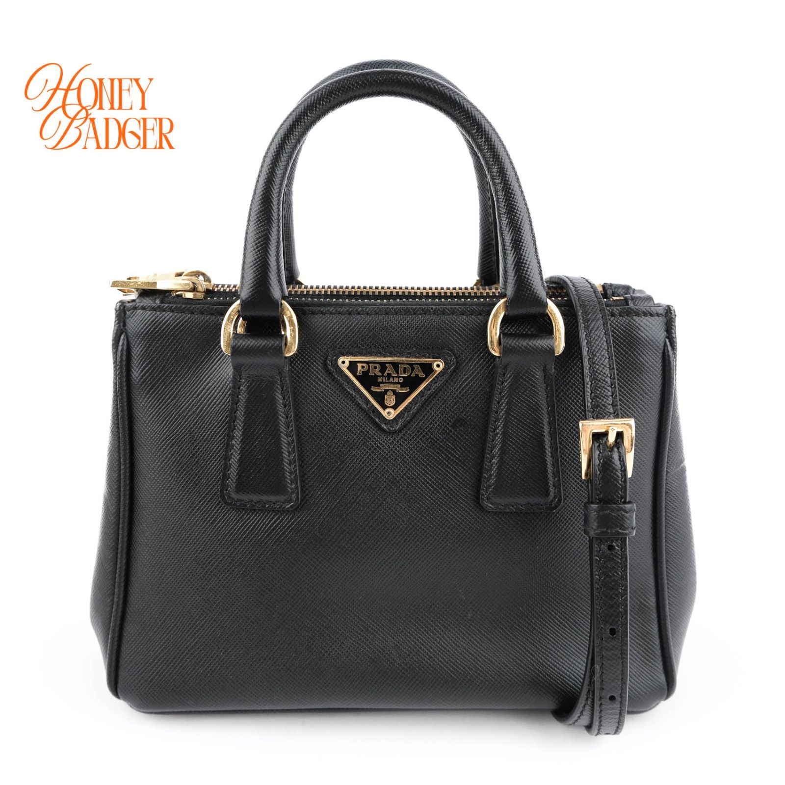美品】プラダ PRADA ガレリア ミニ サフィアーノレザー 2WAY 