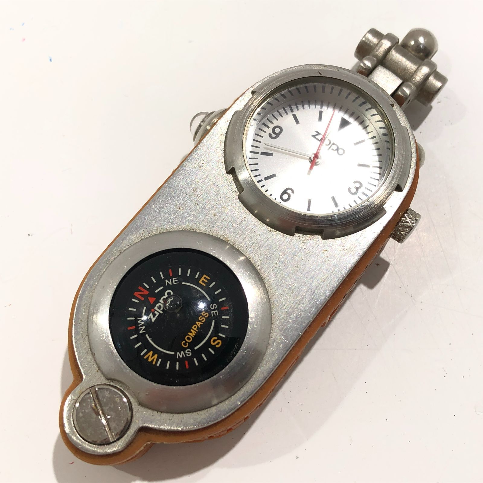 zippo ポパイ 時計　稼働中 。分解掃除済み 七重浜81-1-080714] zippo ジッポー5survival tools TIME FLASH 特別