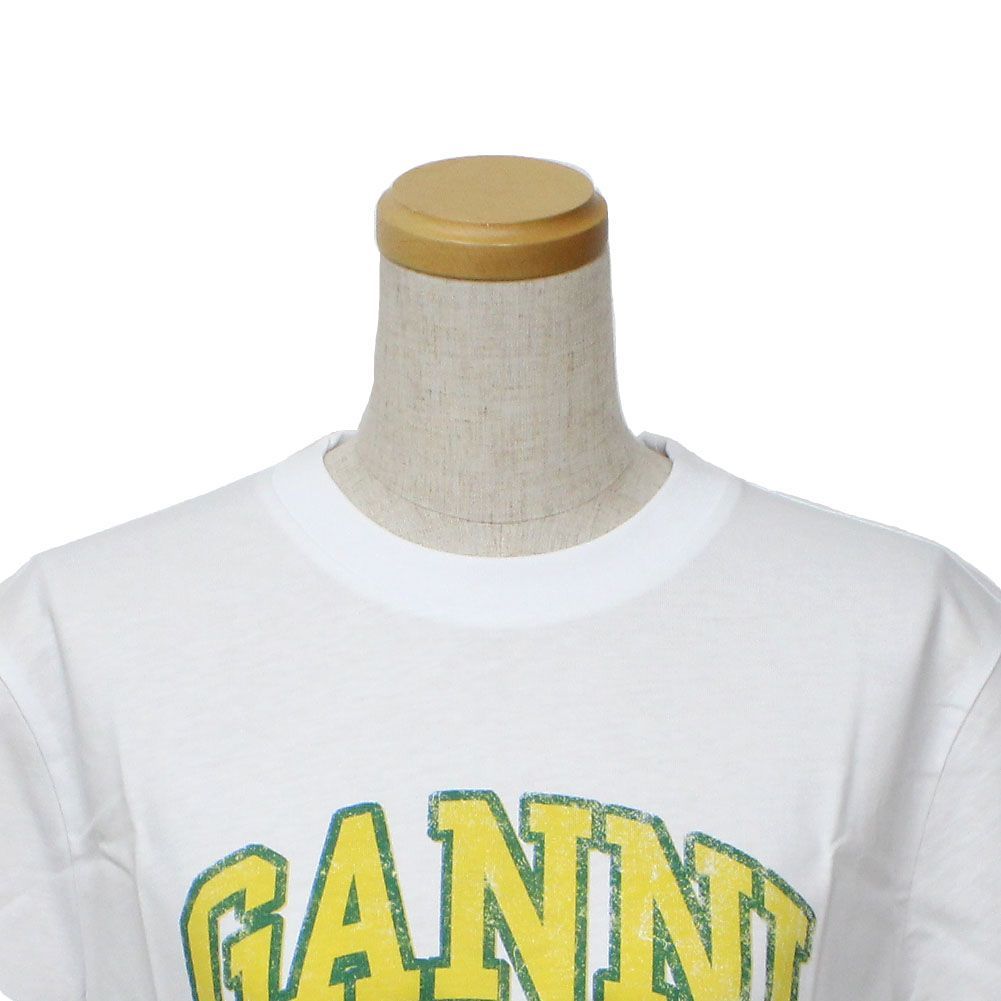 ガニー GANNI T3529 151 BRIGHT WHITE XS S M L XL Tシャツ 半袖 ロゴ プリント おしゃれ ウィメンズ レディース ブライト ホワイト ガニー GANNI T3529 151 BRIGHT WHITE XS S M L XL Tシャツ 半袖 ロゴ プリント おしゃれ ウィメンズ レディース ブライト ホワイト