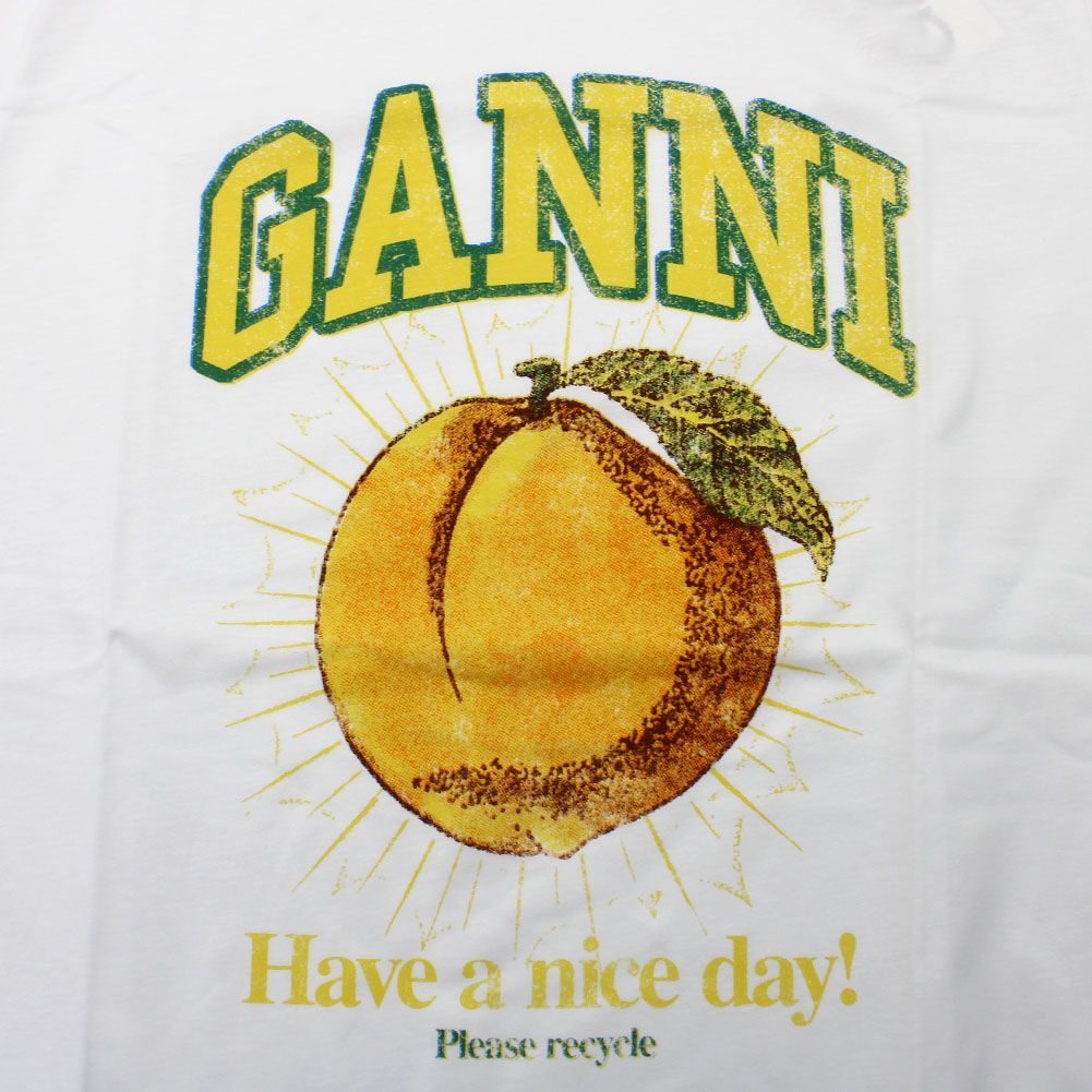 ガニー GANNI T3529 151 BRIGHT WHITE XS S M L XL Tシャツ 半袖 ロゴ プリント おしゃれ ウィメンズ レディース ブライト ホワイト ガニー GANNI T3529 151 BRIGHT WHITE XS S M L XL Tシャツ 半袖 ロゴ プリント おしゃれ ウィメンズ レディース ブライト ホワイト