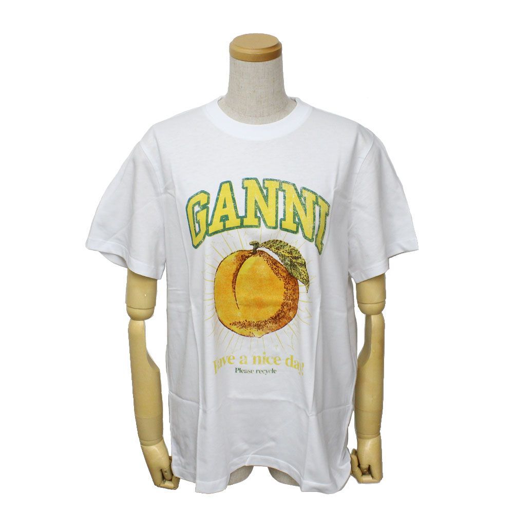 ガニー GANNI T3529 151 BRIGHT WHITE XS S M L XL Tシャツ 半袖 ロゴ プリント おしゃれ ウィメンズ レディース ブライト ホワイト ガニー GANNI T3529 151 BRIGHT WHITE XS S M L XL Tシャツ 半袖 ロゴ プリント おしゃれ ウィメンズ レディース ブライト ホワイト