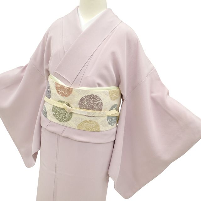 新古品】 付下げ 着物 未使用 付け下げ 附下 正絹 袷 淡紫地 パープル