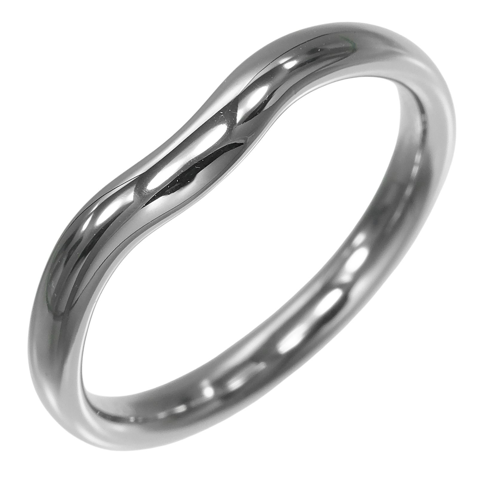 【TIFFANY&Co.】ティファニー カーブドバンド 3mmバンド Pt950プラチナ 17号 レディース 5.95g リング・指輪